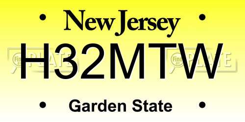 H32MTW New Jersey License Plate