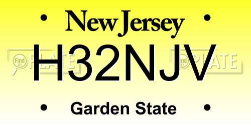 H32NJV New Jersey License Plate