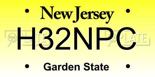 H32NPC New Jersey License Plate