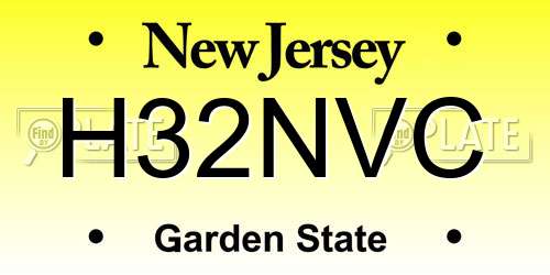 H32NVC New Jersey License Plate