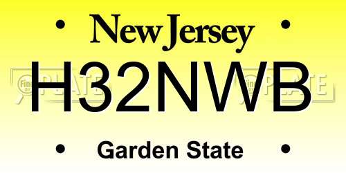 H32NWB New Jersey License Plate
