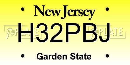 H32PBJ New Jersey License Plate