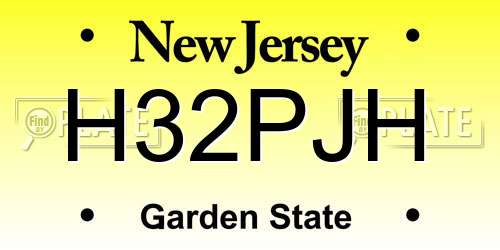 H32PJH New Jersey License Plate