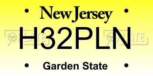 H32PLN New Jersey License Plate