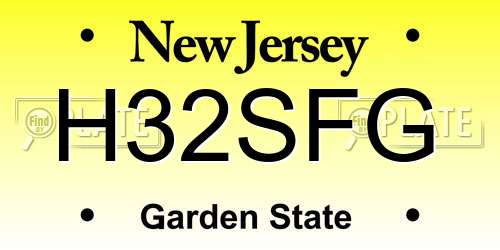 H32SFG New Jersey License Plate
