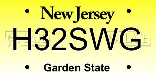H32SWG New Jersey License Plate