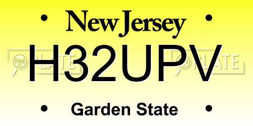 H32UPV New Jersey License Plate