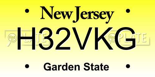 H32VKG New Jersey License Plate