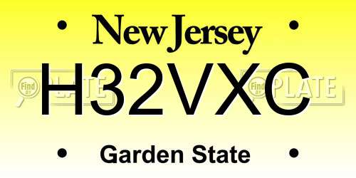 H32VXC New Jersey License Plate