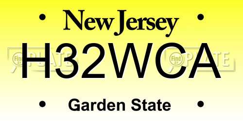 H32WCA New Jersey License Plate