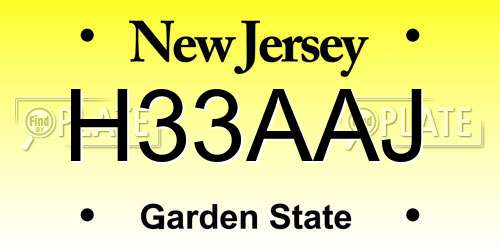 H33AAJ New Jersey License Plate