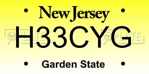 H33CYG New Jersey License Plate