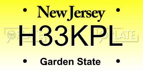 H33KPL New Jersey License Plate