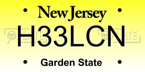 H33LCN New Jersey License Plate