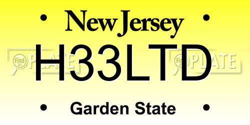 H33LTD New Jersey License Plate