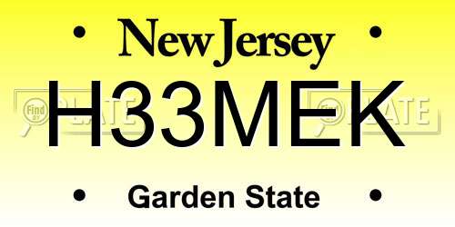 H33MEK New Jersey License Plate