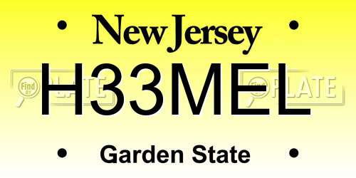 H33MEL New Jersey License Plate