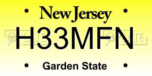 H33MFN New Jersey License Plate