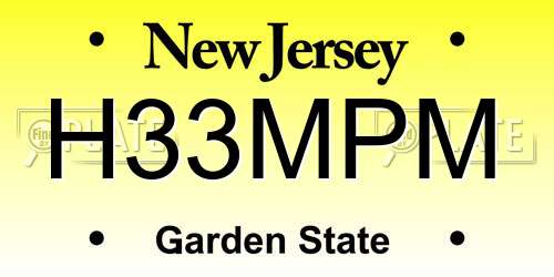 H33MPM New Jersey License Plate