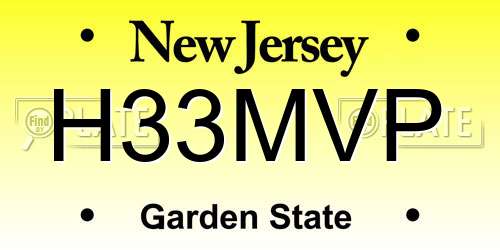H33MVP New Jersey License Plate