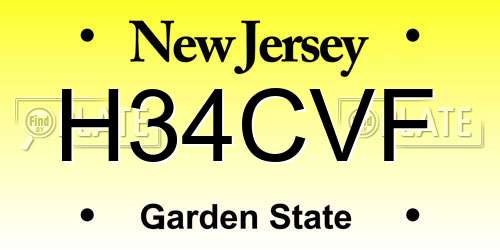 H34CVF New Jersey License Plate