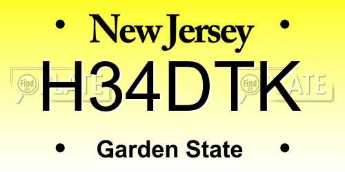 H34DTK New Jersey License Plate