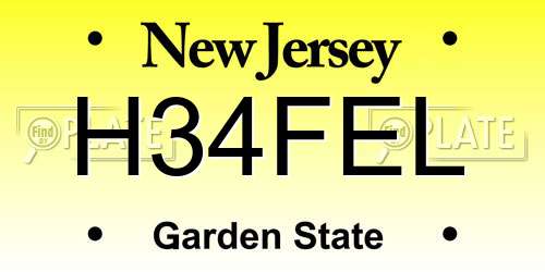H34FEL New Jersey License Plate