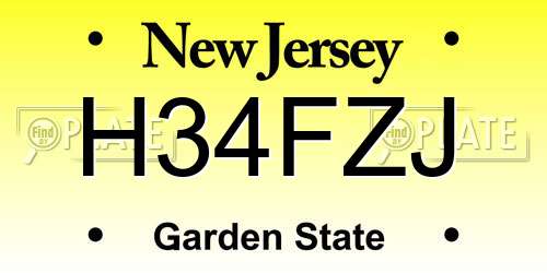 H34FZJ New Jersey License Plate