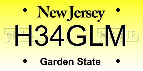 H34GLM New Jersey License Plate