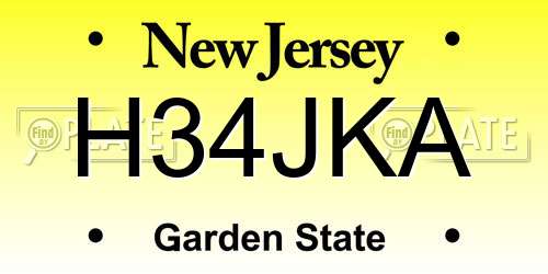 H34JKA New Jersey License Plate
