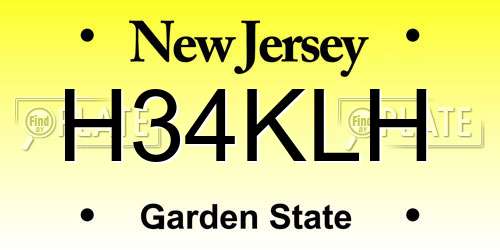 H34KLH New Jersey License Plate