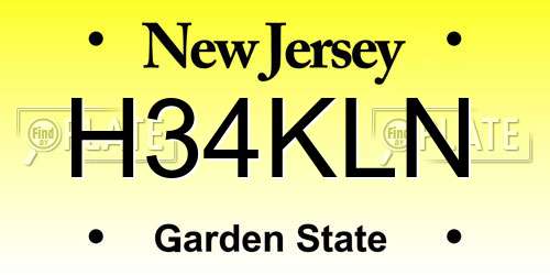H34KLN New Jersey License Plate