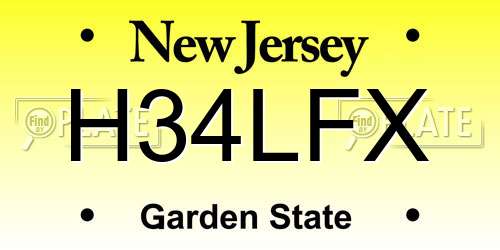 H34LFX New Jersey License Plate