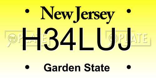 H34LUJ New Jersey License Plate