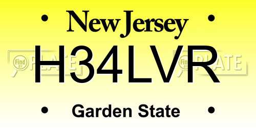 H34LVR New Jersey License Plate
