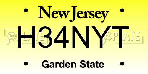 H34NYT New Jersey License Plate