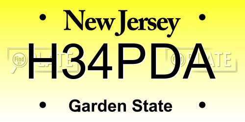 H34PDA New Jersey License Plate