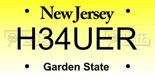 H34UER New Jersey License Plate