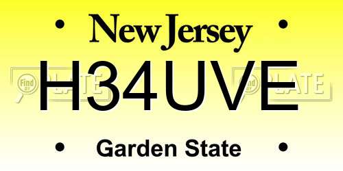 H34UVE New Jersey License Plate