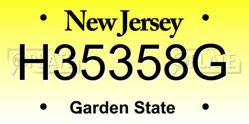 H35358G New Jersey License Plate