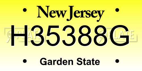 H35388G New Jersey License Plate