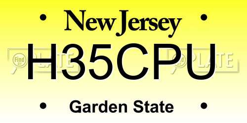 H35CPU New Jersey License Plate