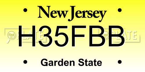 H35FBB New Jersey License Plate