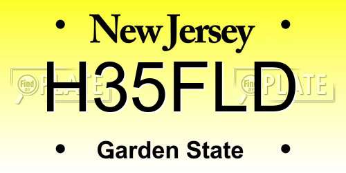 H35FLD New Jersey License Plate