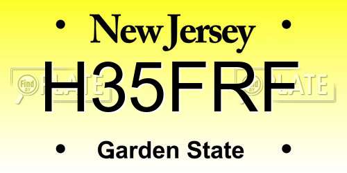 H35FRF New Jersey License Plate