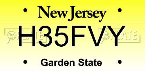 H35FVY New Jersey License Plate