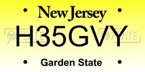 H35GVY New Jersey License Plate