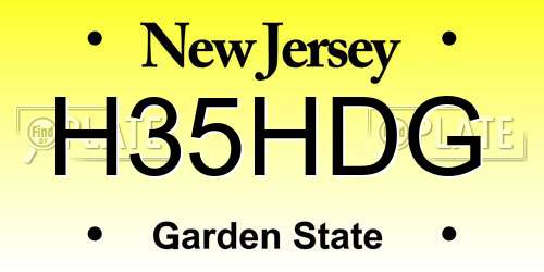 H35HDG New Jersey License Plate