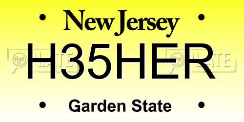H35HER New Jersey License Plate