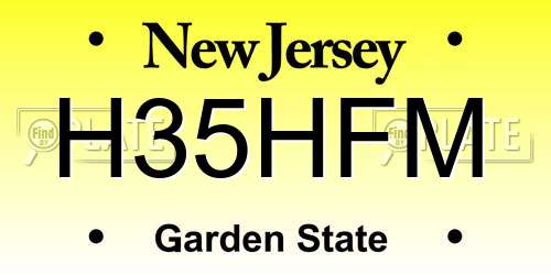 H35HFM New Jersey License Plate